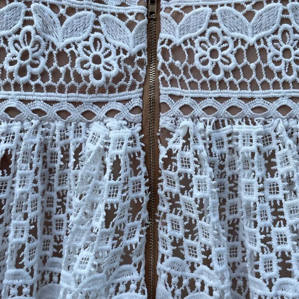 NWT IVIVI In Lace of Emergency Midi white lace Dress - Image 2