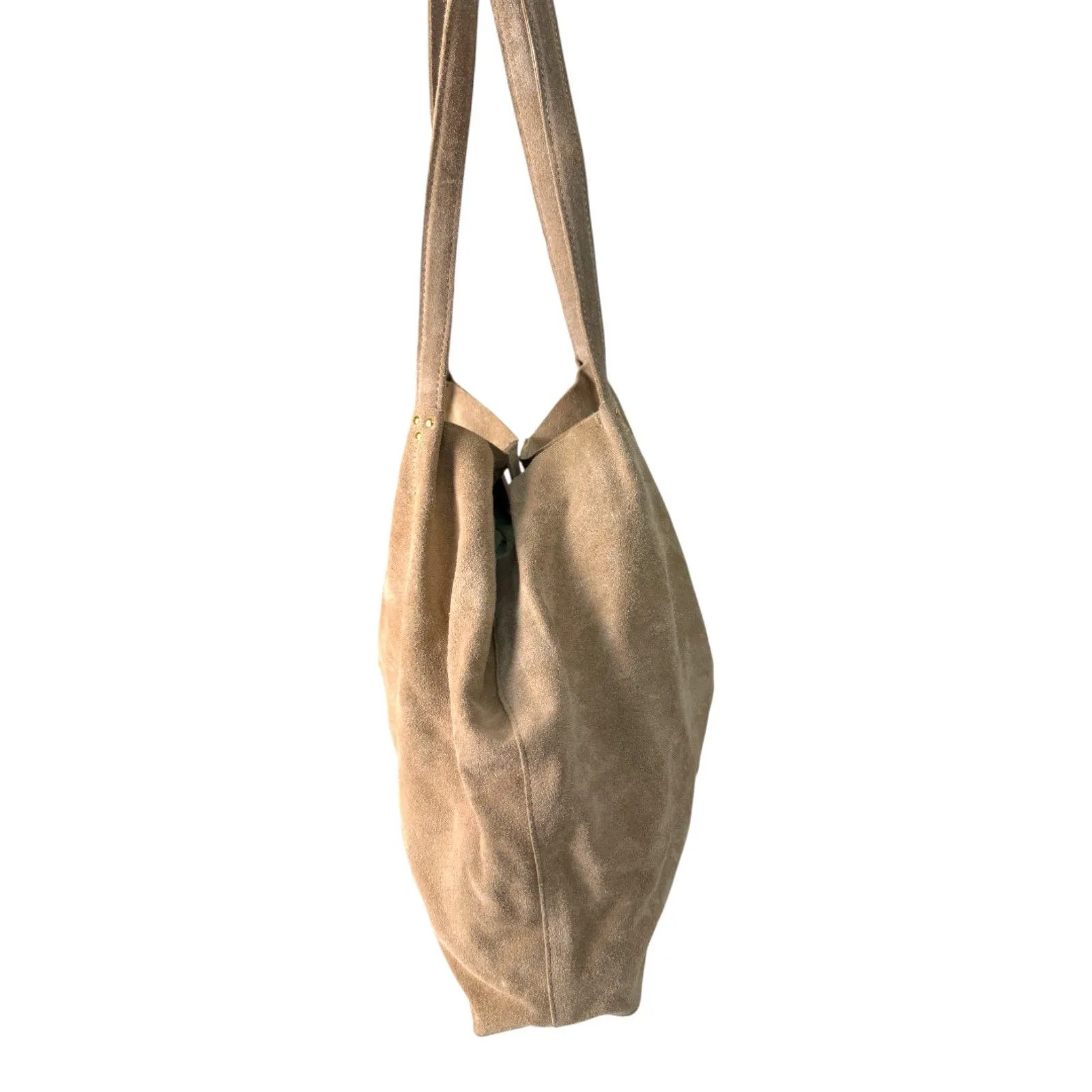Haute Hippie Leather Suede Festival Hobo Bag Cream Beige Purse - Image 4