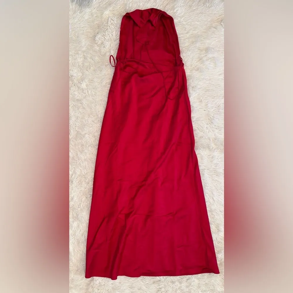 NWOT HOUSE OF CB Zanab Red Thigh Slit Open Back Maxi Dress sz XS - Image 7
