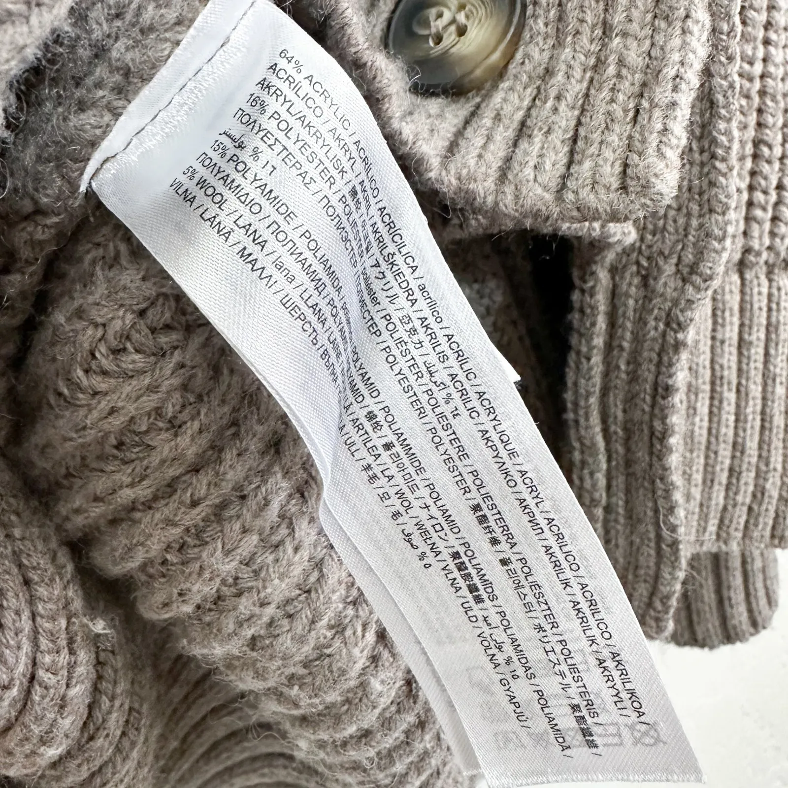 Mango  | Oversized Wool Blend Button Knit Sweater Cardigan in Brown - Image 7