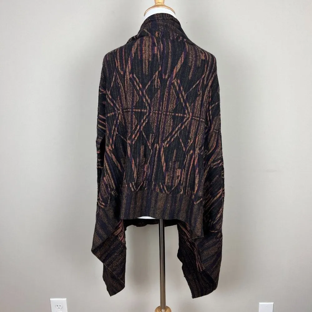 Soft Surroundings Cardigan Sweater Large Cascade Draped Wool Cotton Texture Knit - Image 6