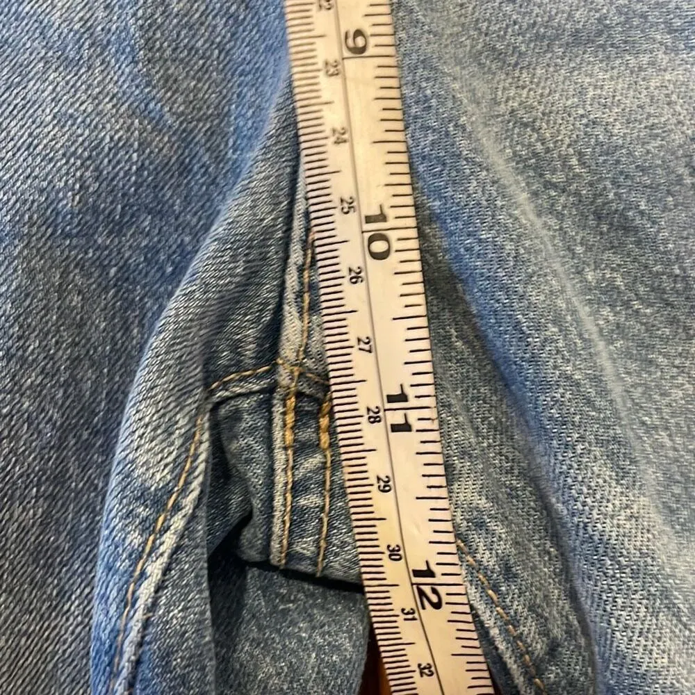 Loft the curvy straight crop distressed knee jeans 32 - Image 5