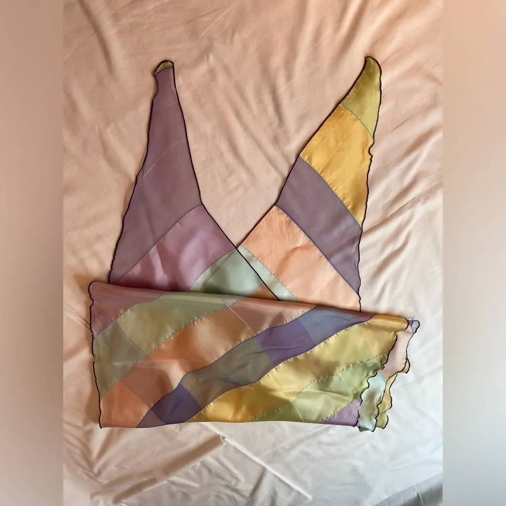 Giorgio‎ Armani Silk Scarf, pastel colors, 18” x 104” - Image 4