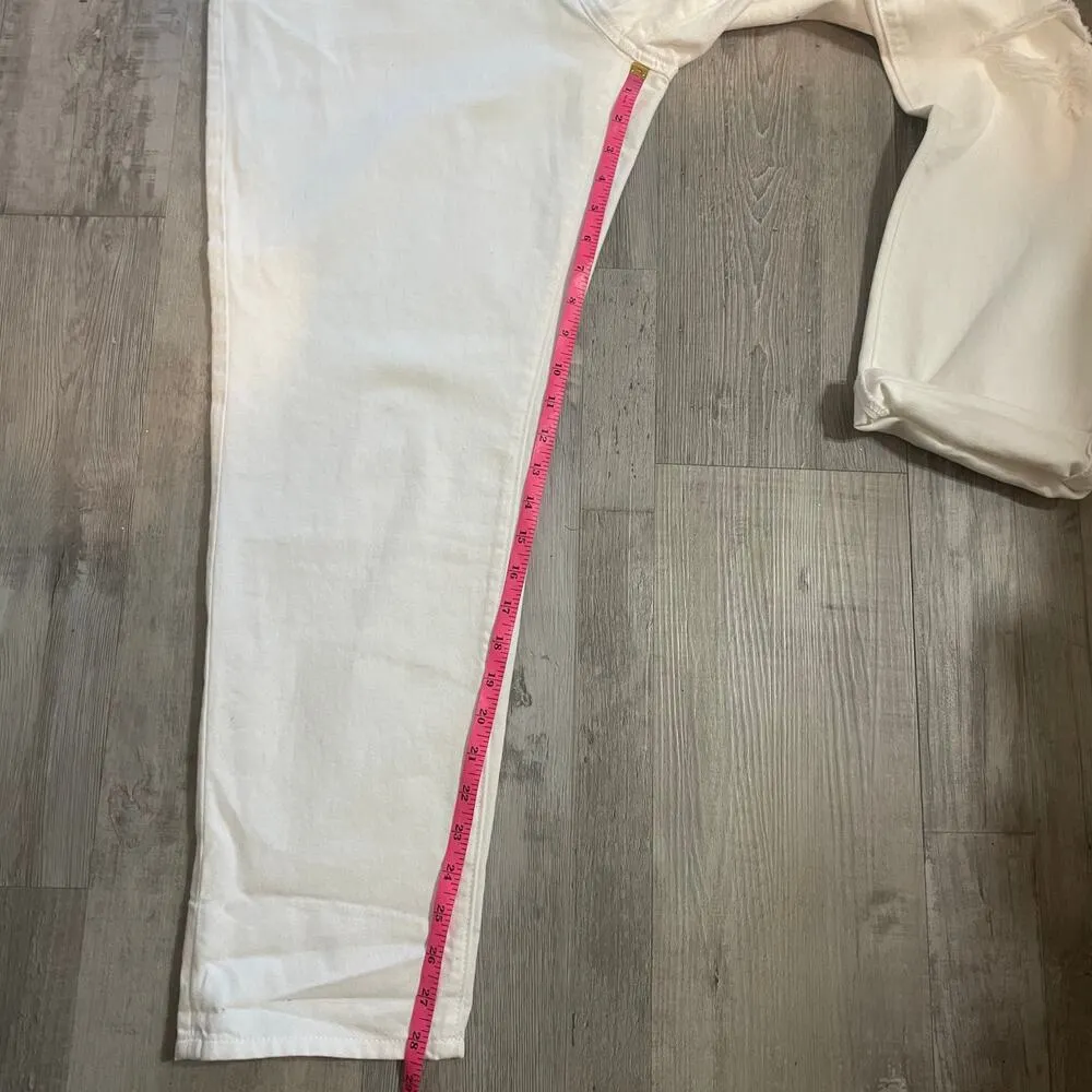 NWT Loft High Rise Slim Pocket Boyfriend Jeans in White Sz 10/30 - Image 7