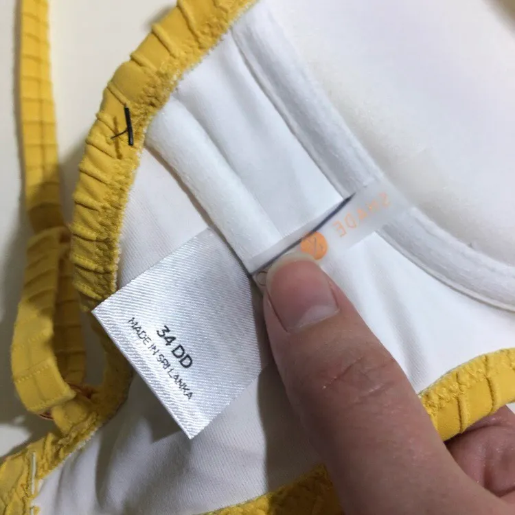 NWOT 34DD Gold Yellow Ribbed Wired Underwire Bikini Top - Image 8