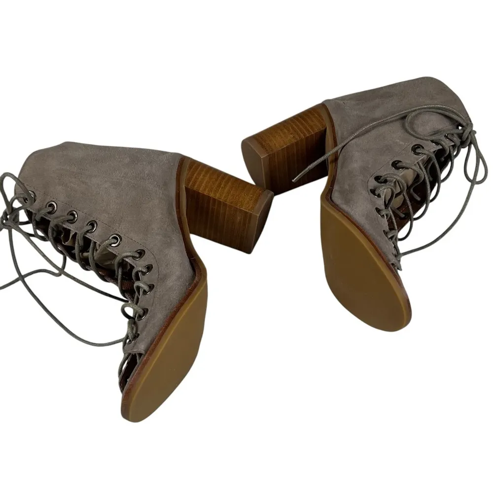 Jeffery Campbell Cors Lace Up Suede Heeled Booties - Image 8