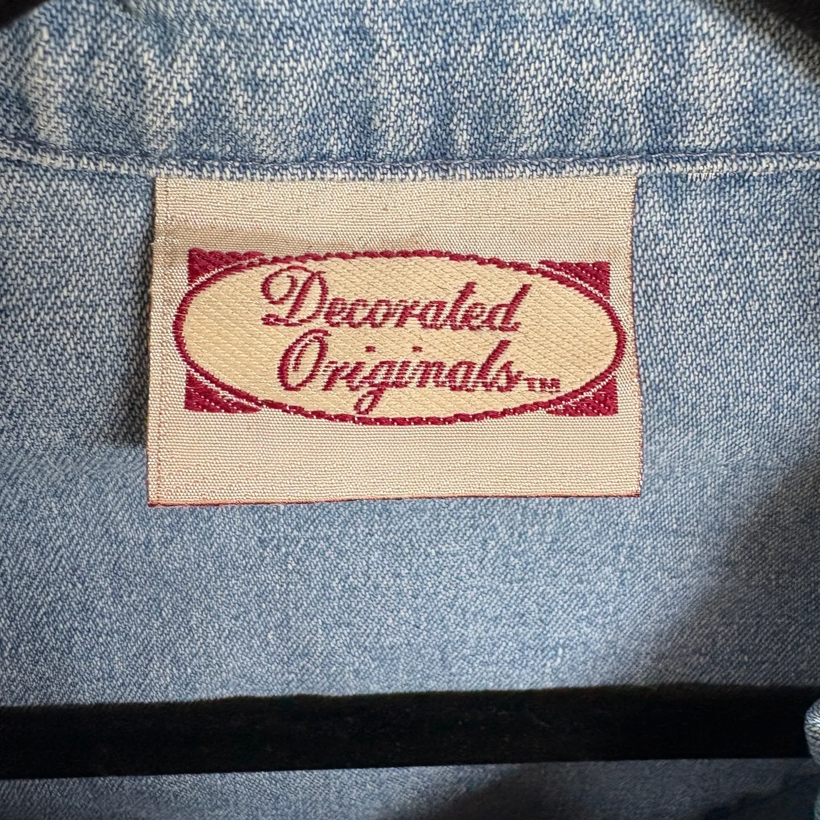 Vintage Denim Butterfly Vest Bedazzled Garden Lightwash Jean Top Coastal Grandma Blue Size XL - Image 6