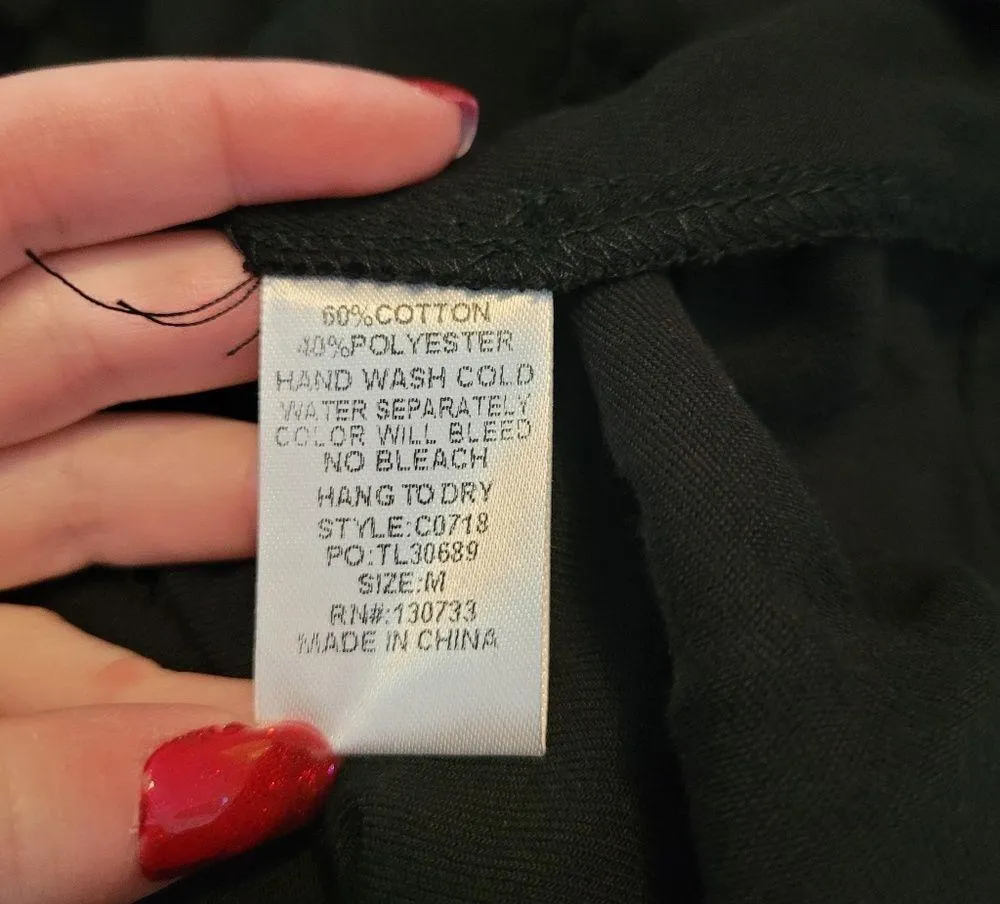 Umgee Black Floral Embroidered One Shoulder Dress NWT - Image 7