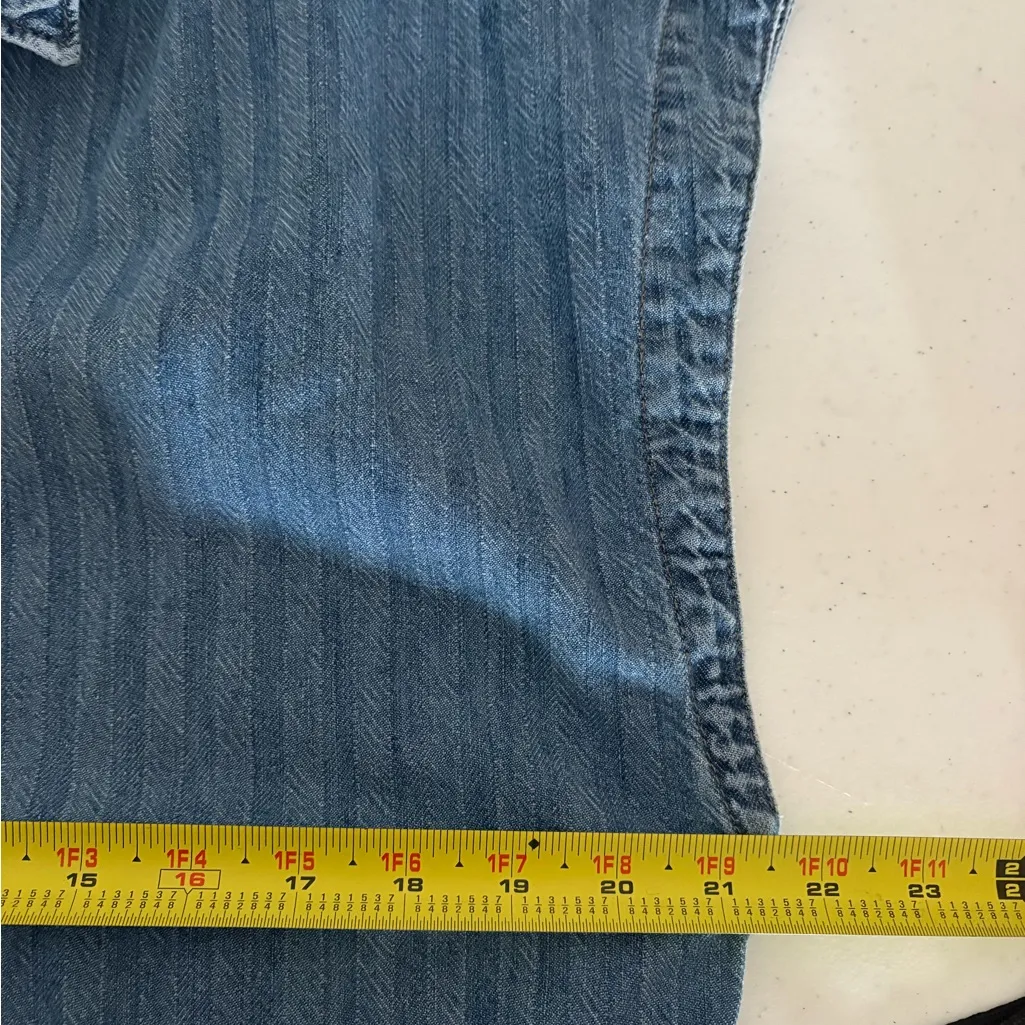 Universal Thread Denim Flouncy Dress Medium Wash | Size Large Jumper Button Down - Image 12