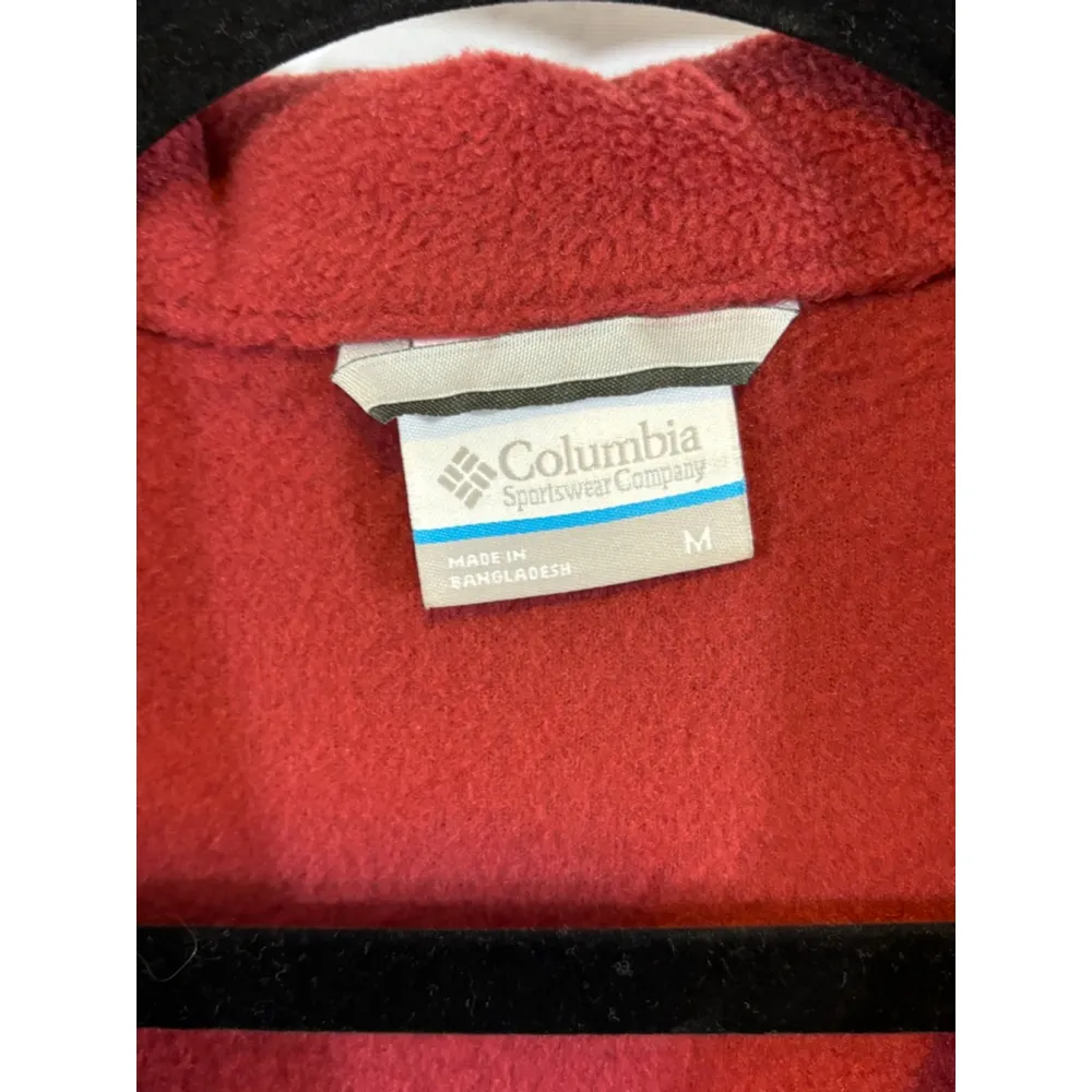 Men's Columbia Fleece Jacket Size M Red - Image 3