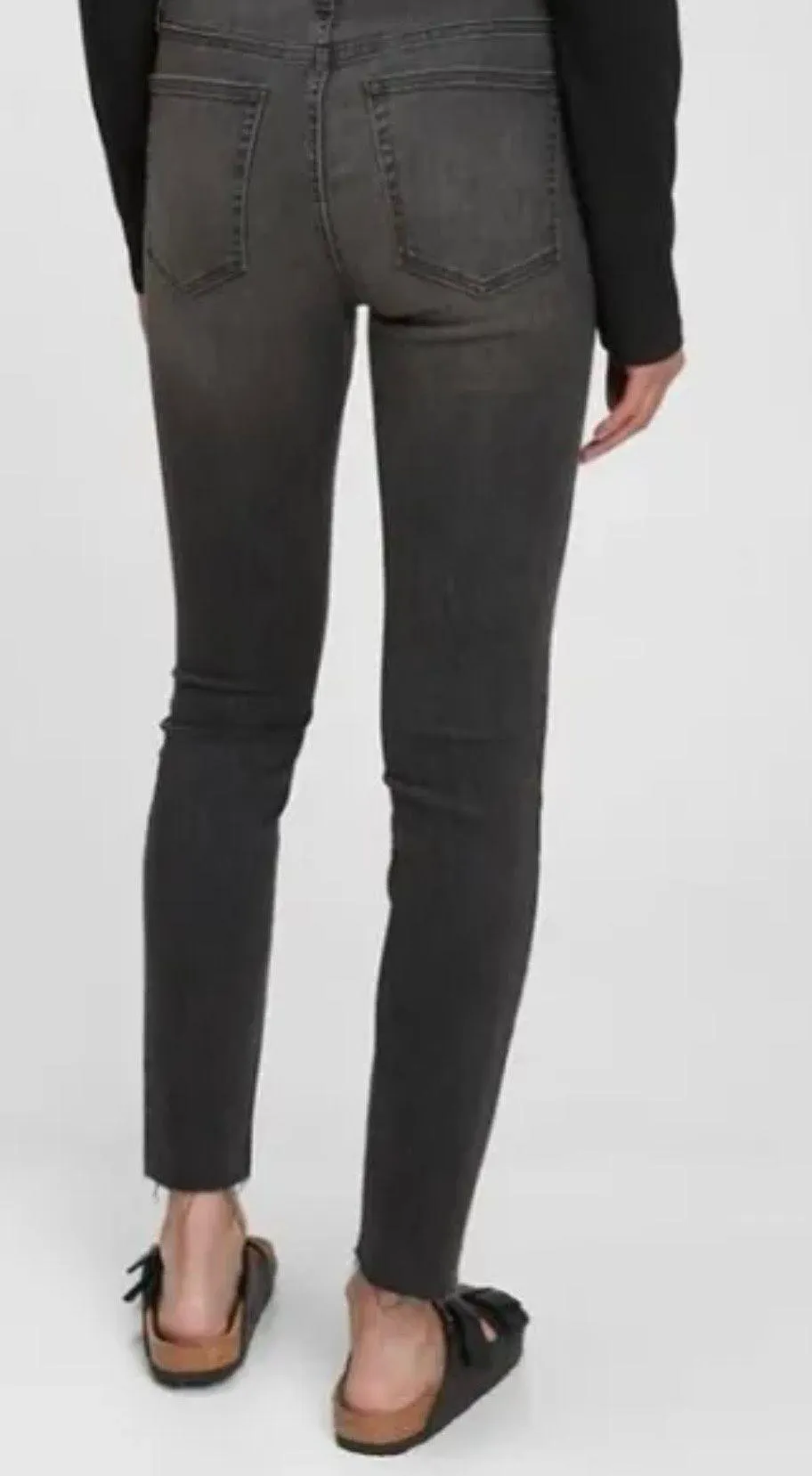Mid Rise Dark Grey Skinny Jeans - Image 4