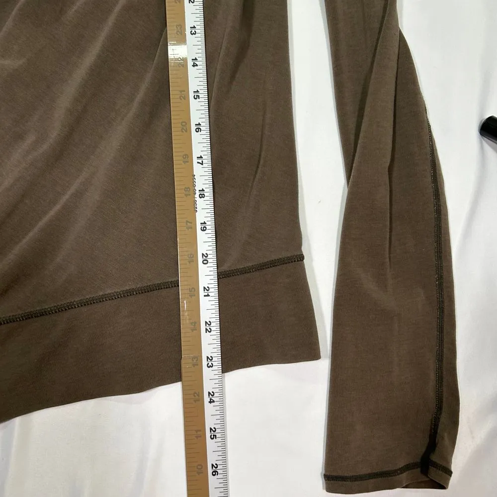 Lululemon Draped Open Front Cardigan Wrap in‎ Olive Brown Womens - Image 6