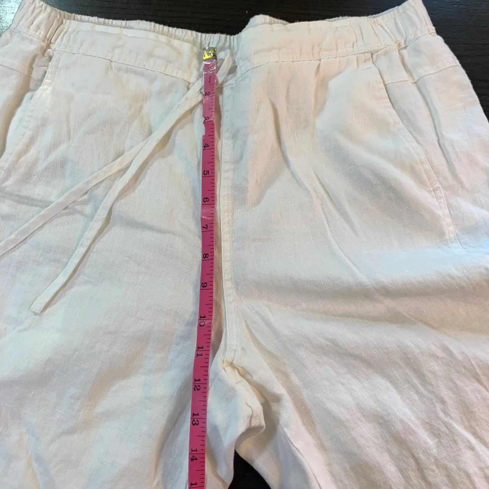 White Linen Pants Womens L‎ Coastal Resortwear Old Money Beachcore Minimalist - Image 8