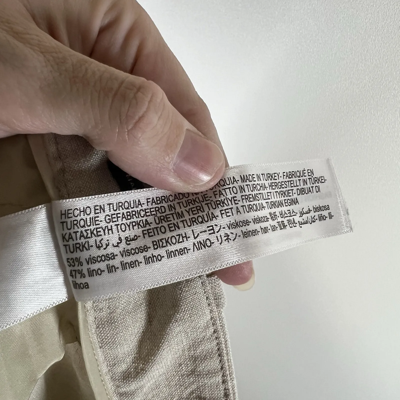 Massimo Dutti Linen Blend Tan Cargo Leg Sz 10 Pants High Waist Resort Vacation - Image 10