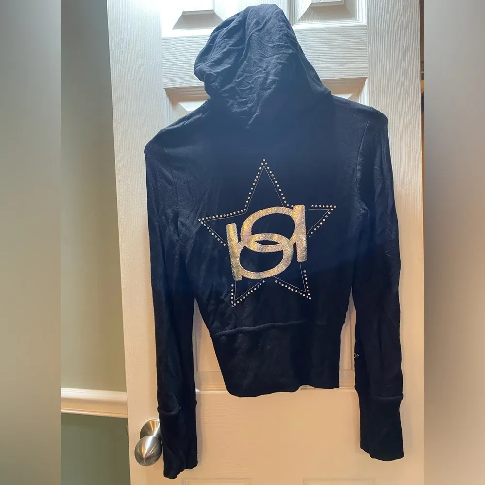 Bebe  | Black Zip Jacket with Embellishments, Size S - Image 7