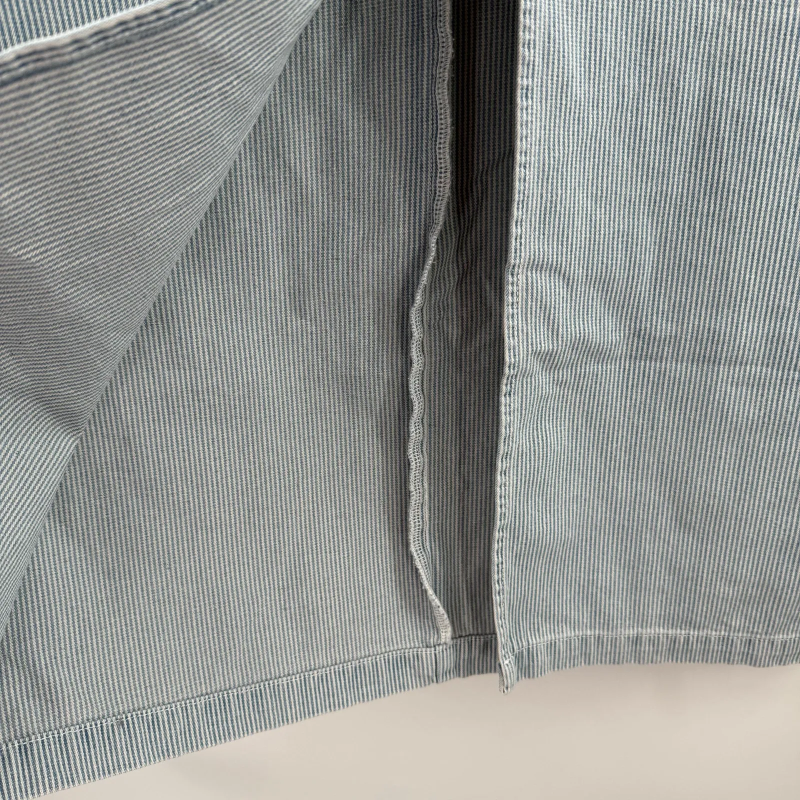 Self Contrast Eliana Skirt Women's Medium Denim Pin Stripe Midi Slit Cotton NWT Blue - Image 9