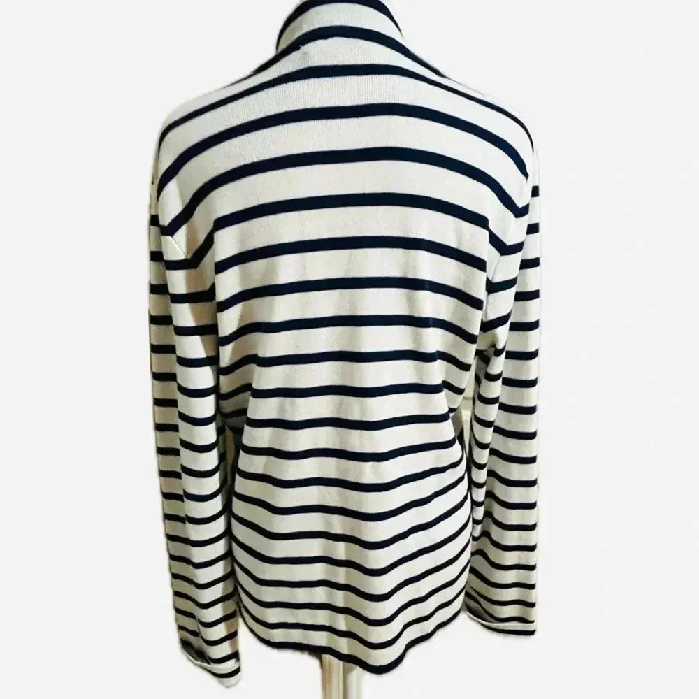 Neiman Marcus blue and white striped blazer - large - Image 5