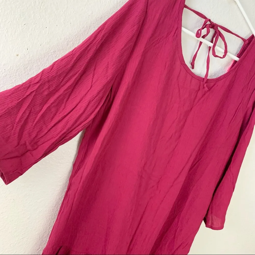 swim coverup dress fringe back detail Size Large - Image 6