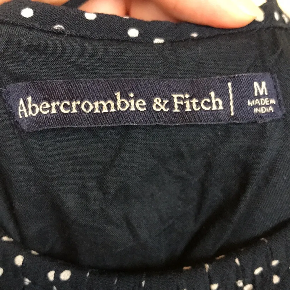 Abercrombie & Fitch Women’s Polka Dot Blue White Crossover Straps Mini Dress - Image 9