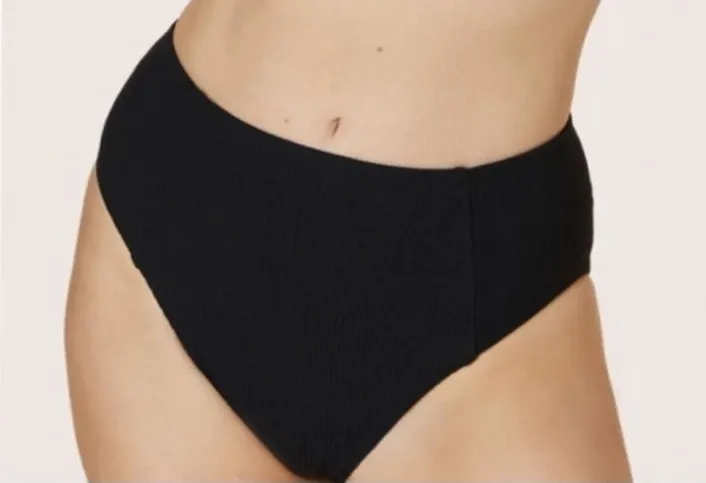 Andie Ribbed Bikini Set Delray Top Black High Waisted Cheeky Bottoms M NWT - Image 1