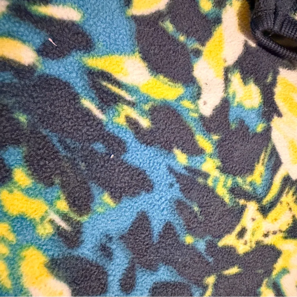 Columbia Quarter Zip Pullover Lightweight Fleece Sweater, Women XS, Yellow Blue - Image 4