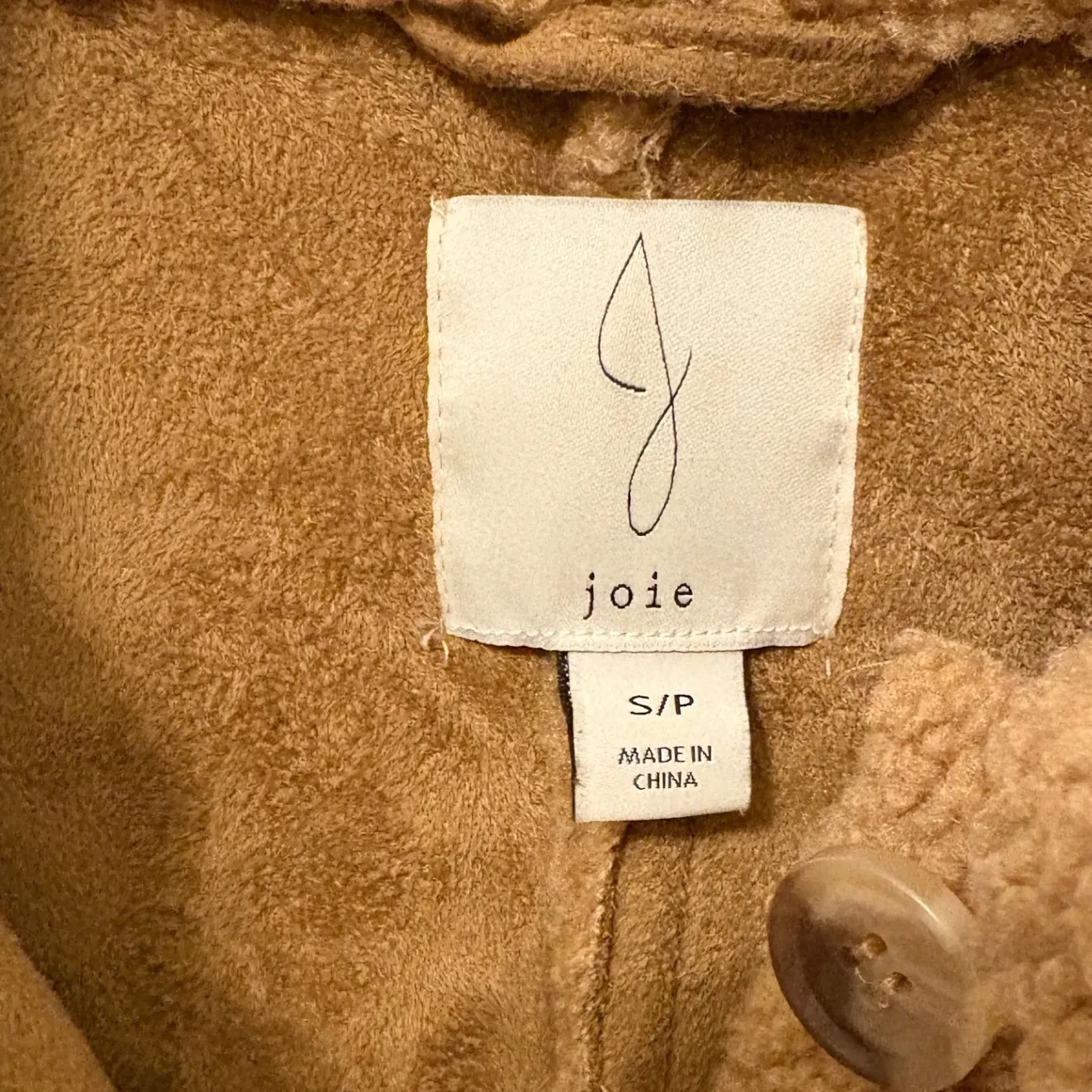 Joie Women's Teddy Sherpa Shirt Jacket Shacket Tan‎ Brown Small Casual Warm - Image 2