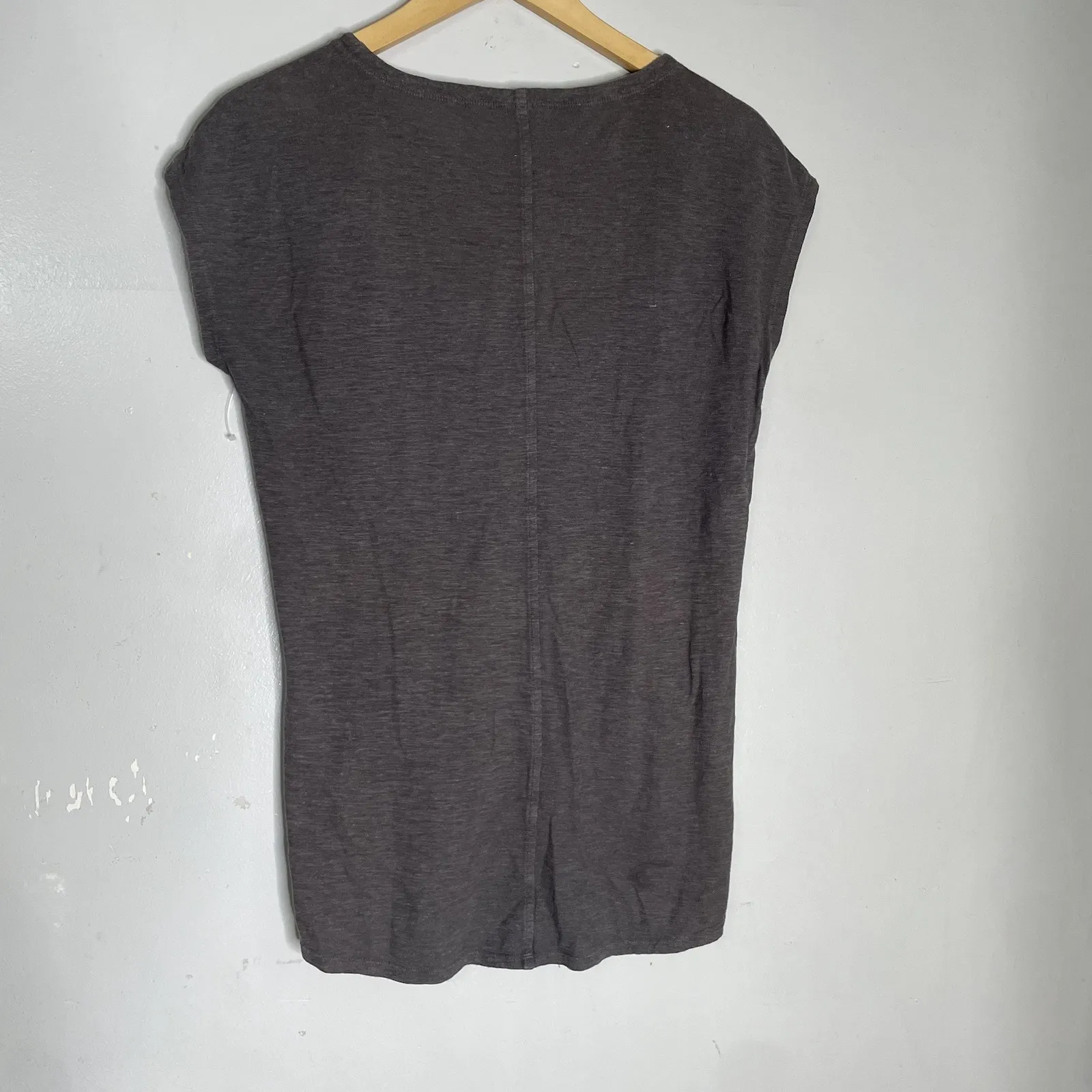 EILEEN FISHER Top XXS Hemp Organic Cotton Slub Jersey Crewneck Gray Brown - Image 3