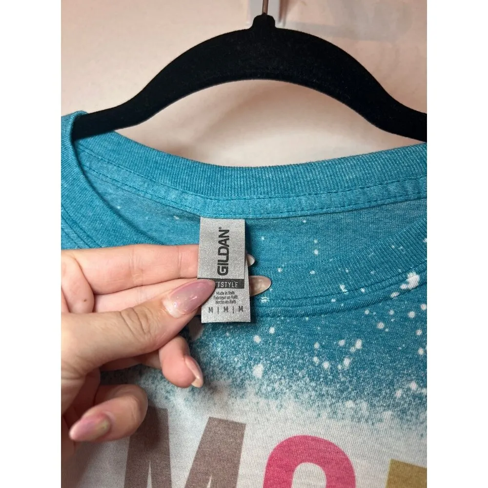 Do More Of What Makes You Happy Holy Blue Splatter Graphic Tee Shirt Gildan Soft - Image 3