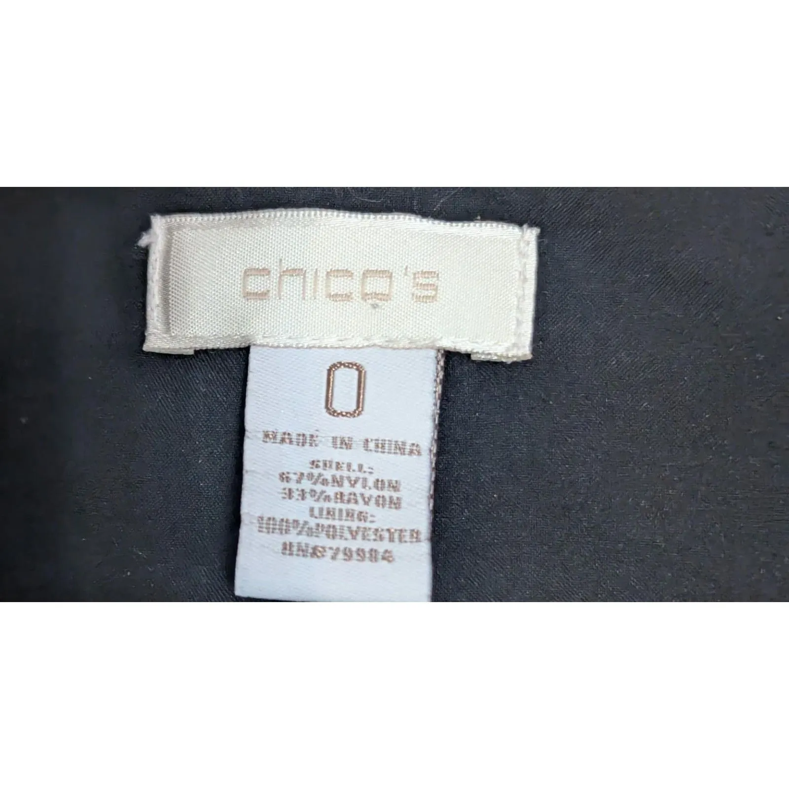 Chico's Black Metallic Lace Cropped Blazer Jacket Rhinestone Button S/4 Cocktail - Image 3