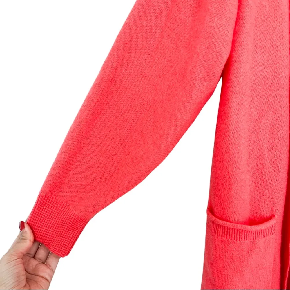 ANTHROPOLOGIE Pilcro Kelly 100% Cashmere Button Front Cardigan Coral Pink XS - Image 6