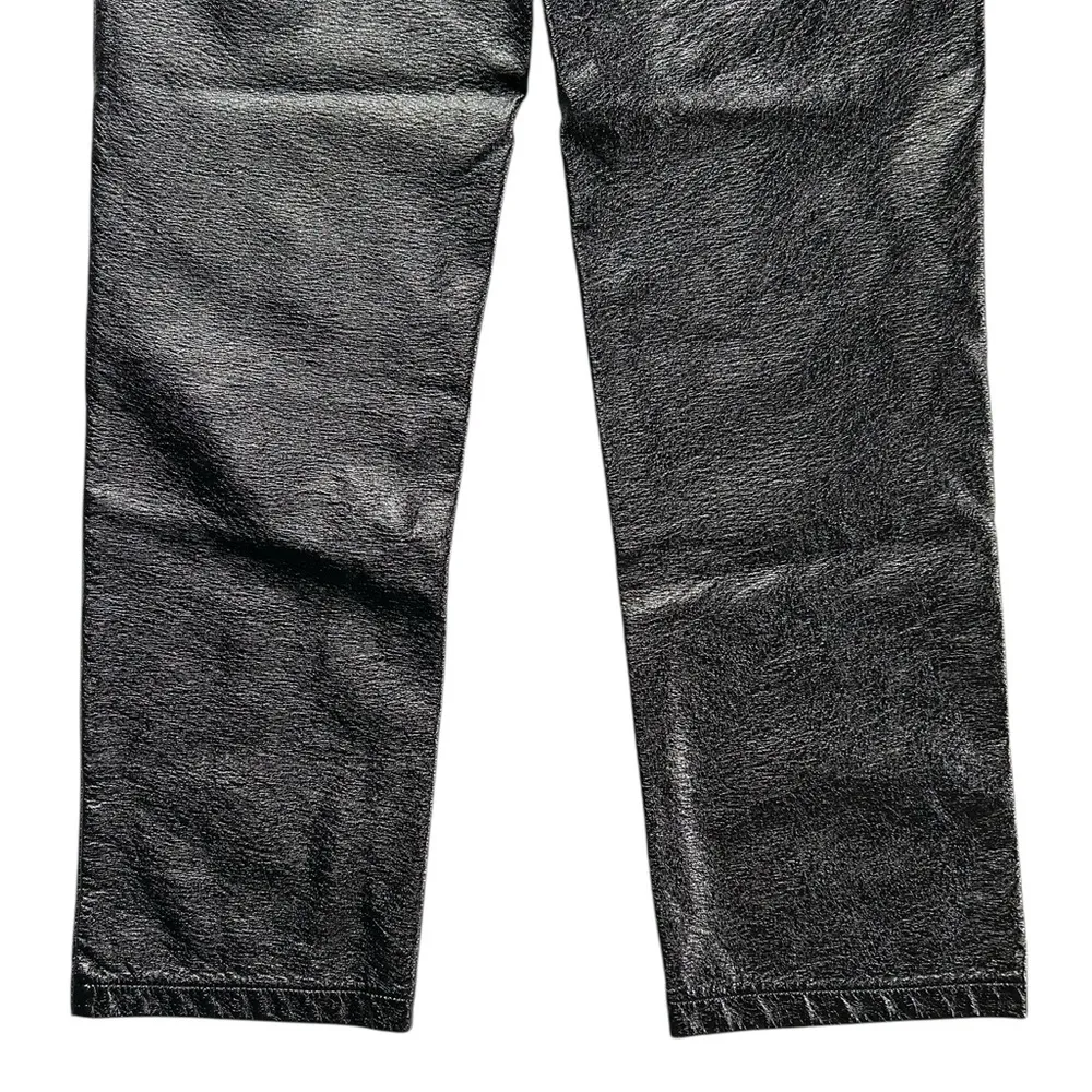 White Fox Vegan Faux Leather High Rise I’m The Only One Pants Size M Black - Image 10