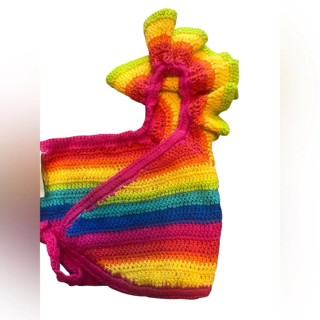 NWT FARM Rio Rainbow Crochet Bikini Top - Image 7