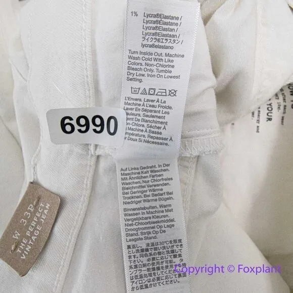 NEW Madewell The Petite Perfect Vintage Jean in Tile‎ White, 33P - Image 16