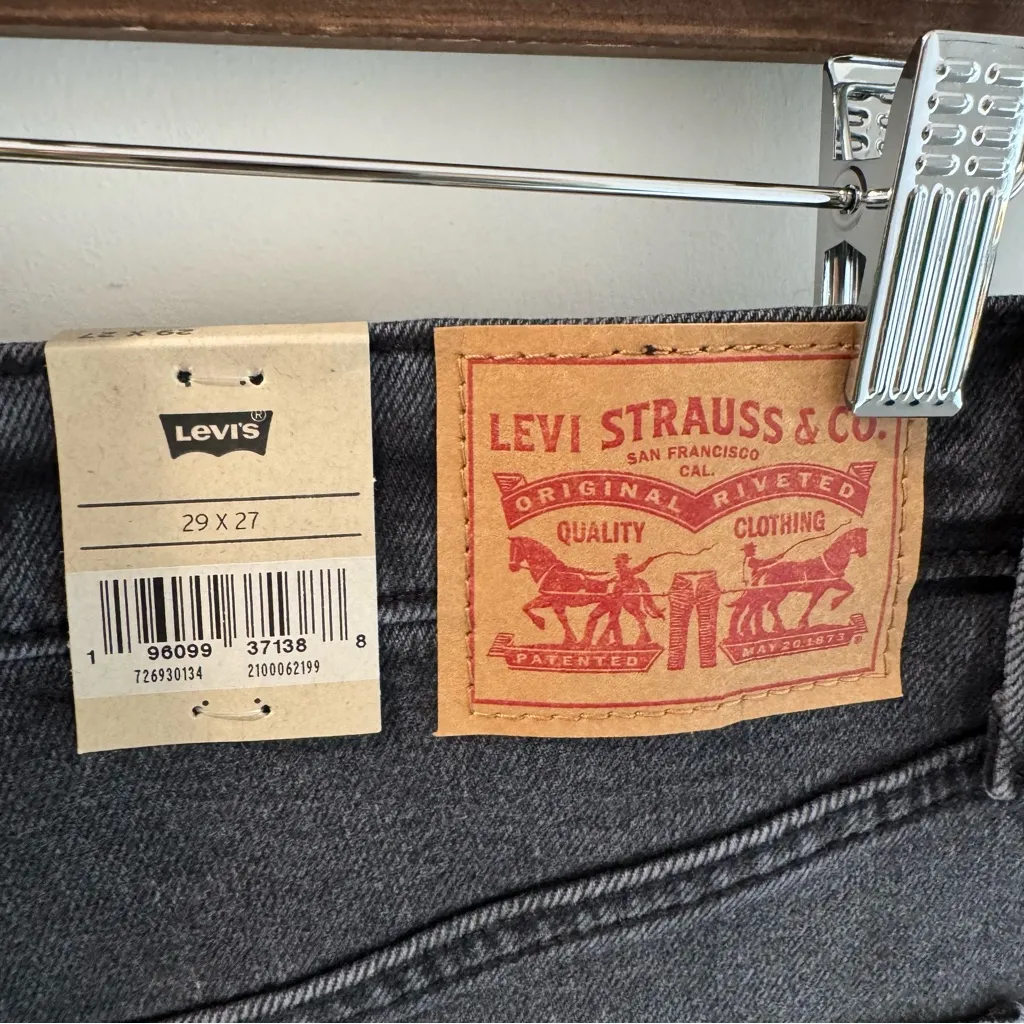 NWT Levi’s Ribcage Ankle Straight Leg Jeans in Loom About Medium Wash Black 29 - Image 5