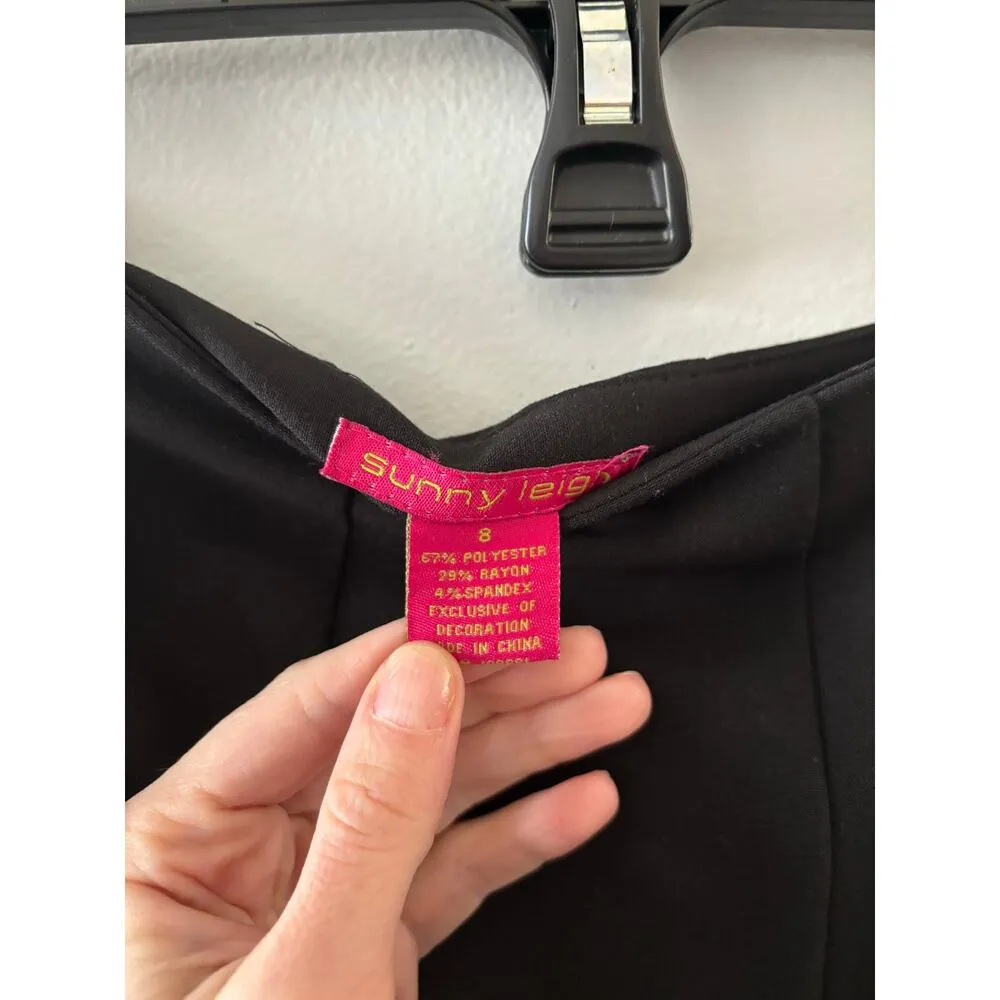 Sunny Leigh Womens Emboridered Midi Skirt Size 8 Whimsigoth Fairy Grunge Black - Image 4