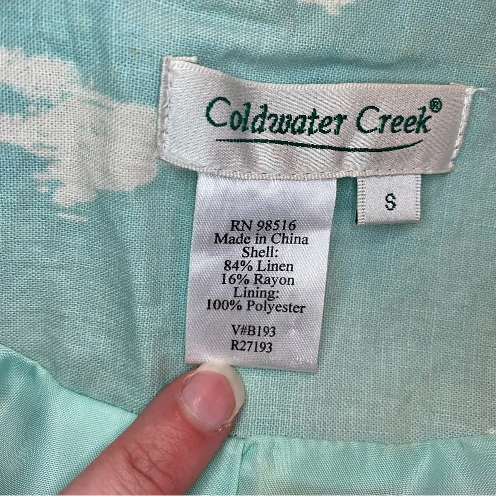 Coldwater Creek Villa Cityscape Blue Retro Linen Jacket Shacket Womens Small - Image 13