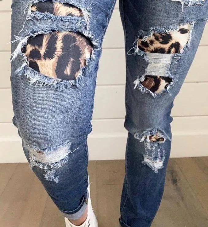 Judy Blue Leopard Print Jeans - Image 2