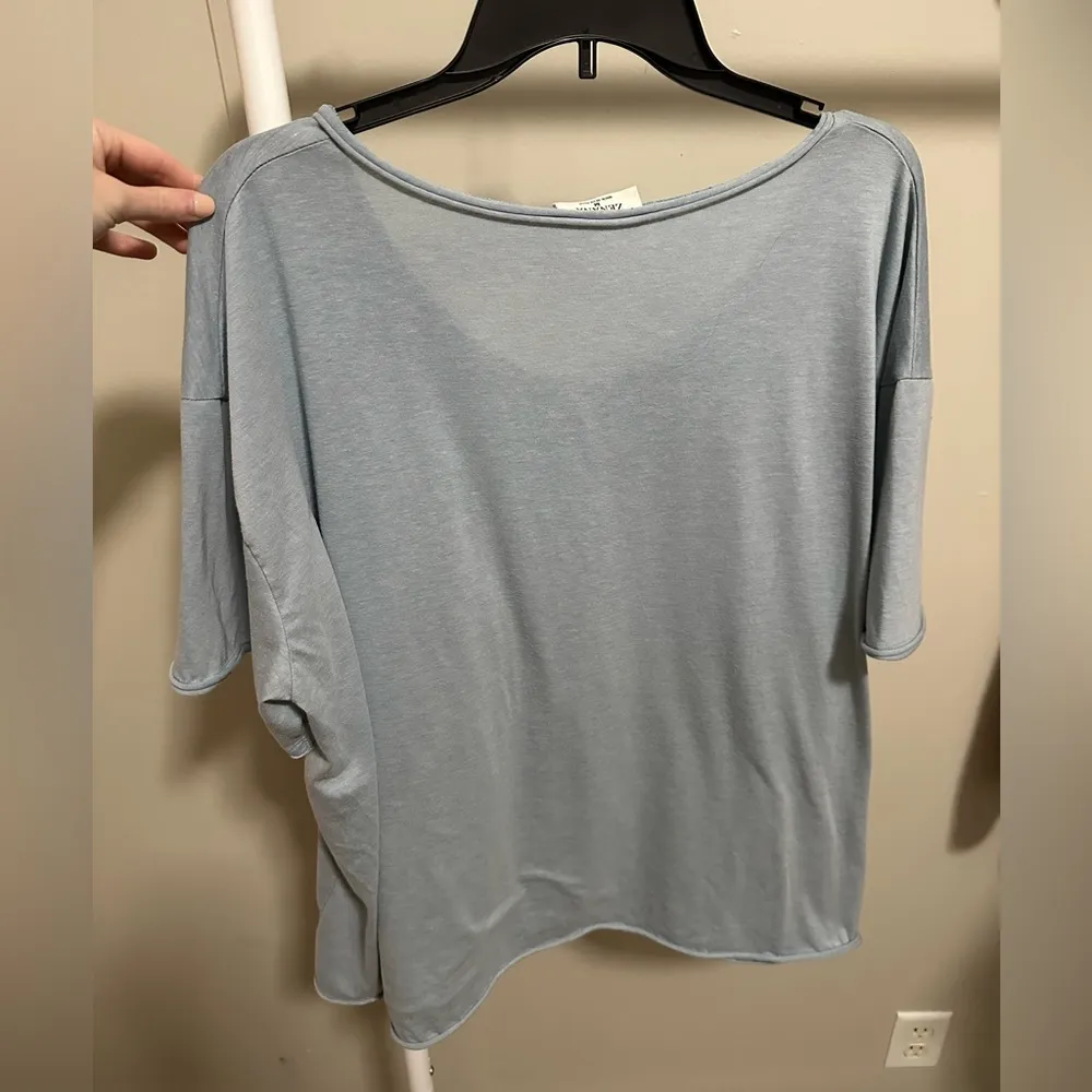 Zenana Dusty Blue Oversized Short Sleeve Top size medium - Image 7