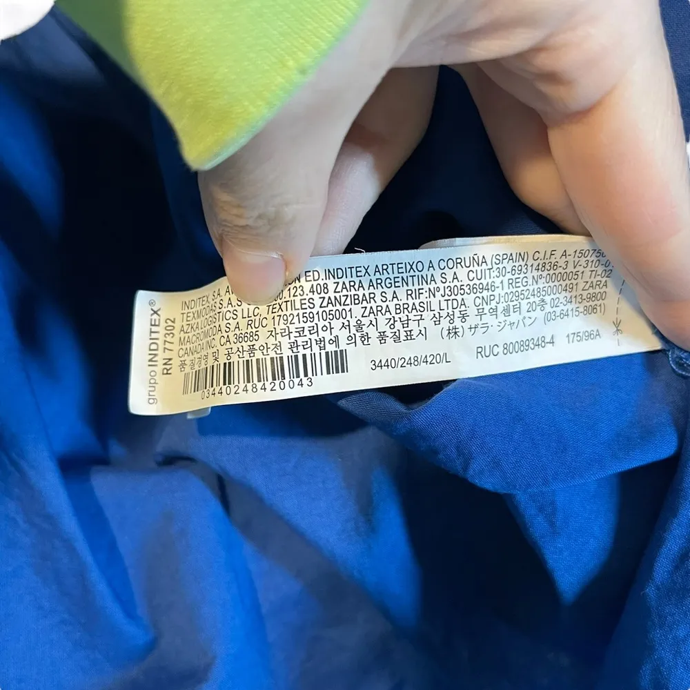 Zara Embroidered Cotton Floral Blouse Blue and White Cotton Size Large - Image 14