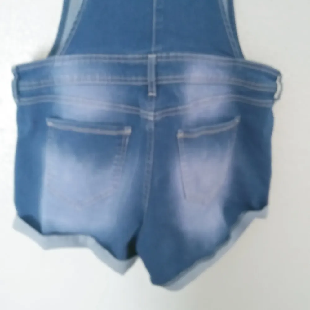 NoBo 34 LJ 13 Dark Wash Overalls Shorts Shortalls - Image 4