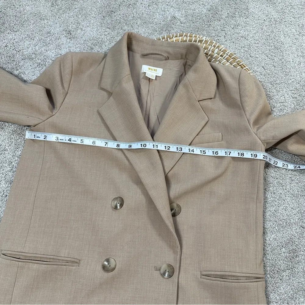 Maeve by Anthropologie Double Breasted Blazer Jacket Minimalist in Beige Size 2 - Image 12