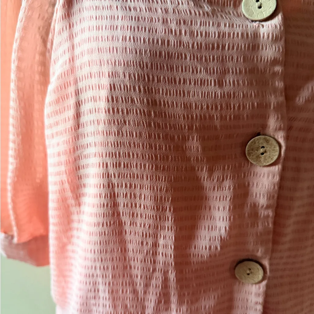 LC Lauren Conrad Peach Button-Up Top - Image 6