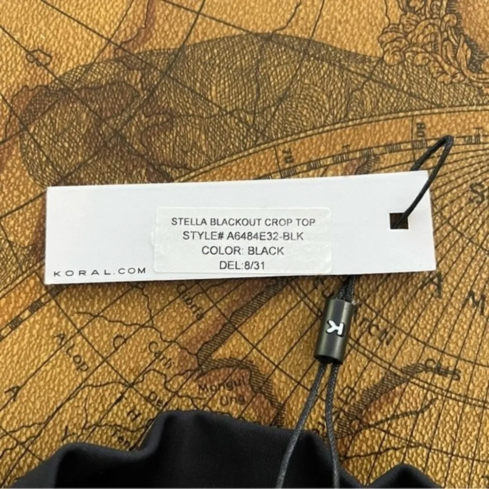 Koral Womens Black size S Stella Blackout Crop Top Bodycon Gym Swim Surf - Image 38