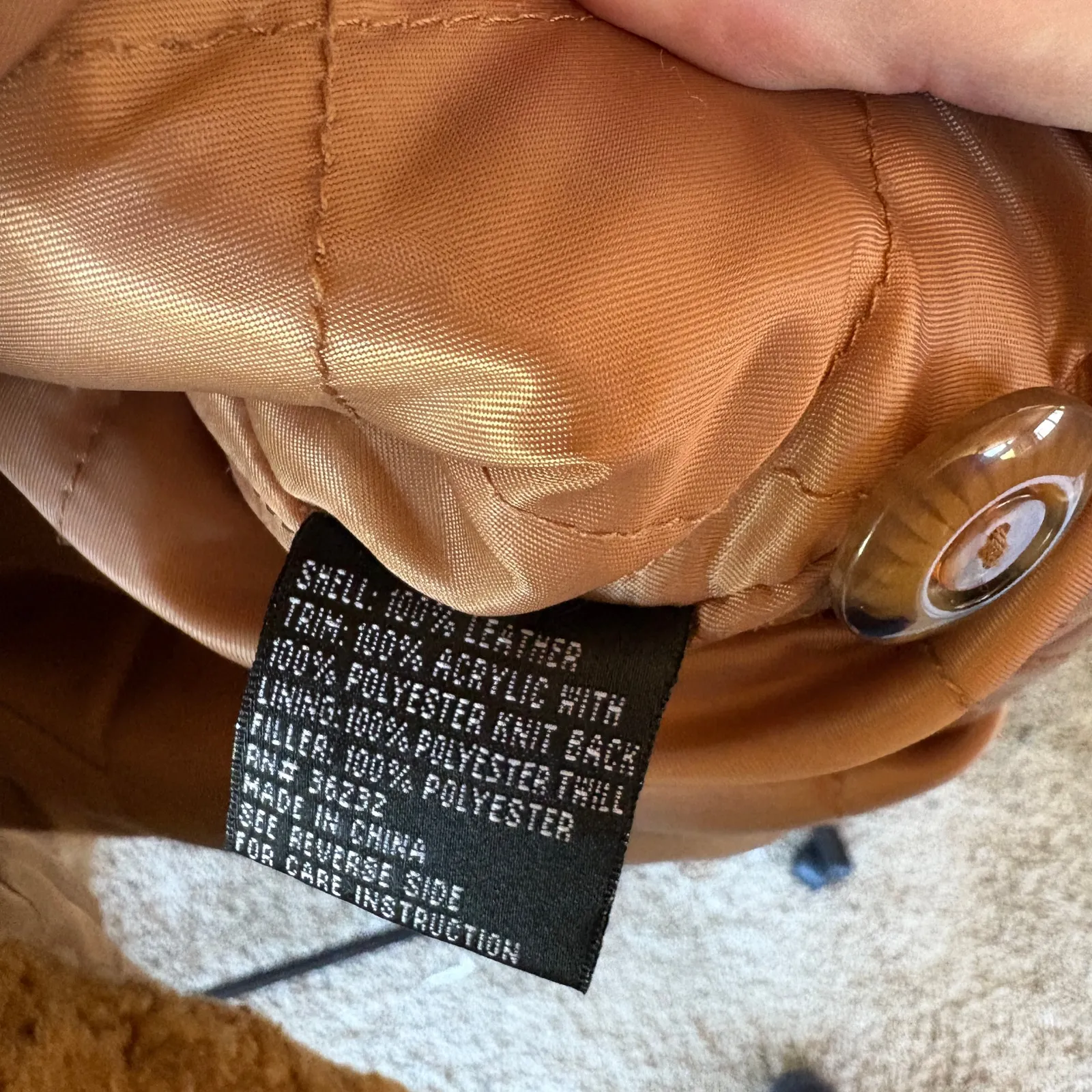 Vintage Leather Pennylane Coat Faux Fur Trim Longline Winter Heavy Hooded Medium Tan - Image 11