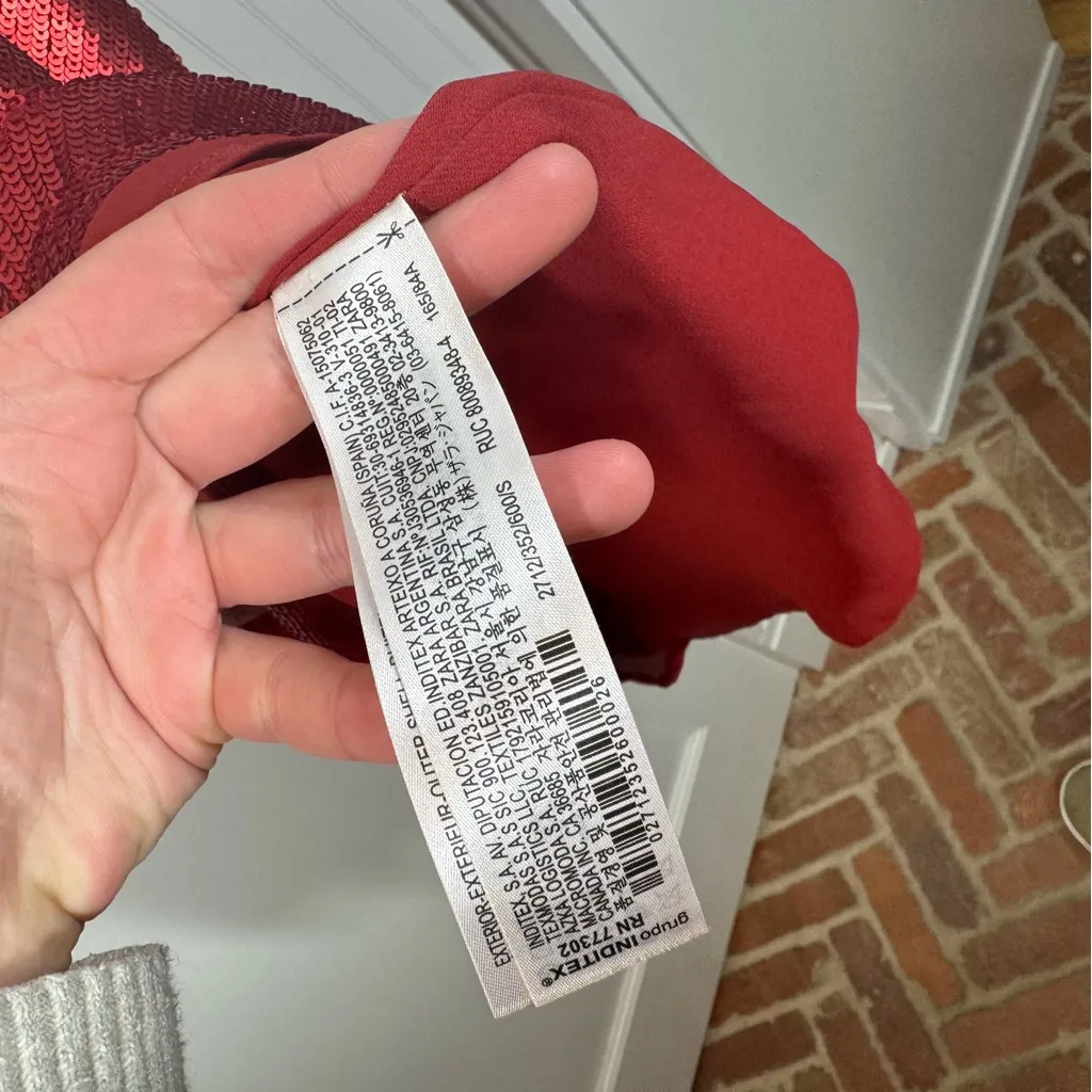 Zara Blogger Favorite Red Sequin Dress size small Valentine’s Day sexy fun party - Image 7