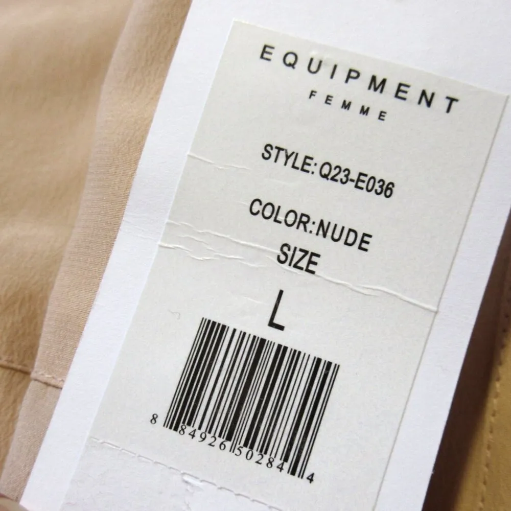 NWT Equipment Sleeveless Signature in Nude Silk Button Down Blouse Shirt L - Image 8