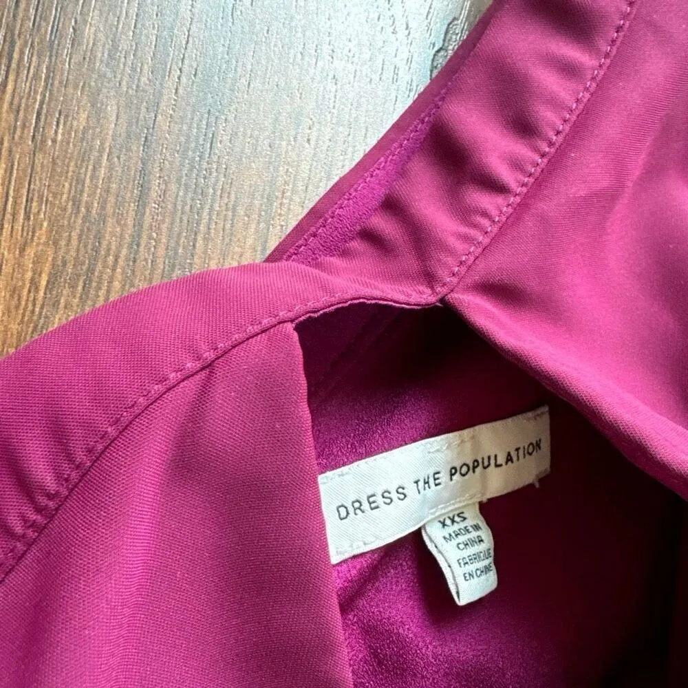 Dress the population formal one shoulder dress with slit xxs - Image 3