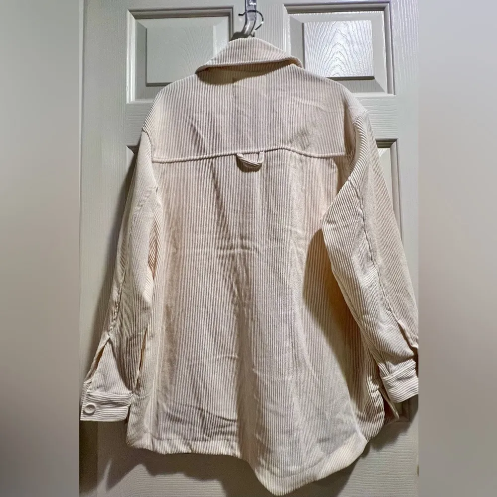 Ashley by 26 International - off white /cream button up corduroy shirt shacket - Medium - Image 5