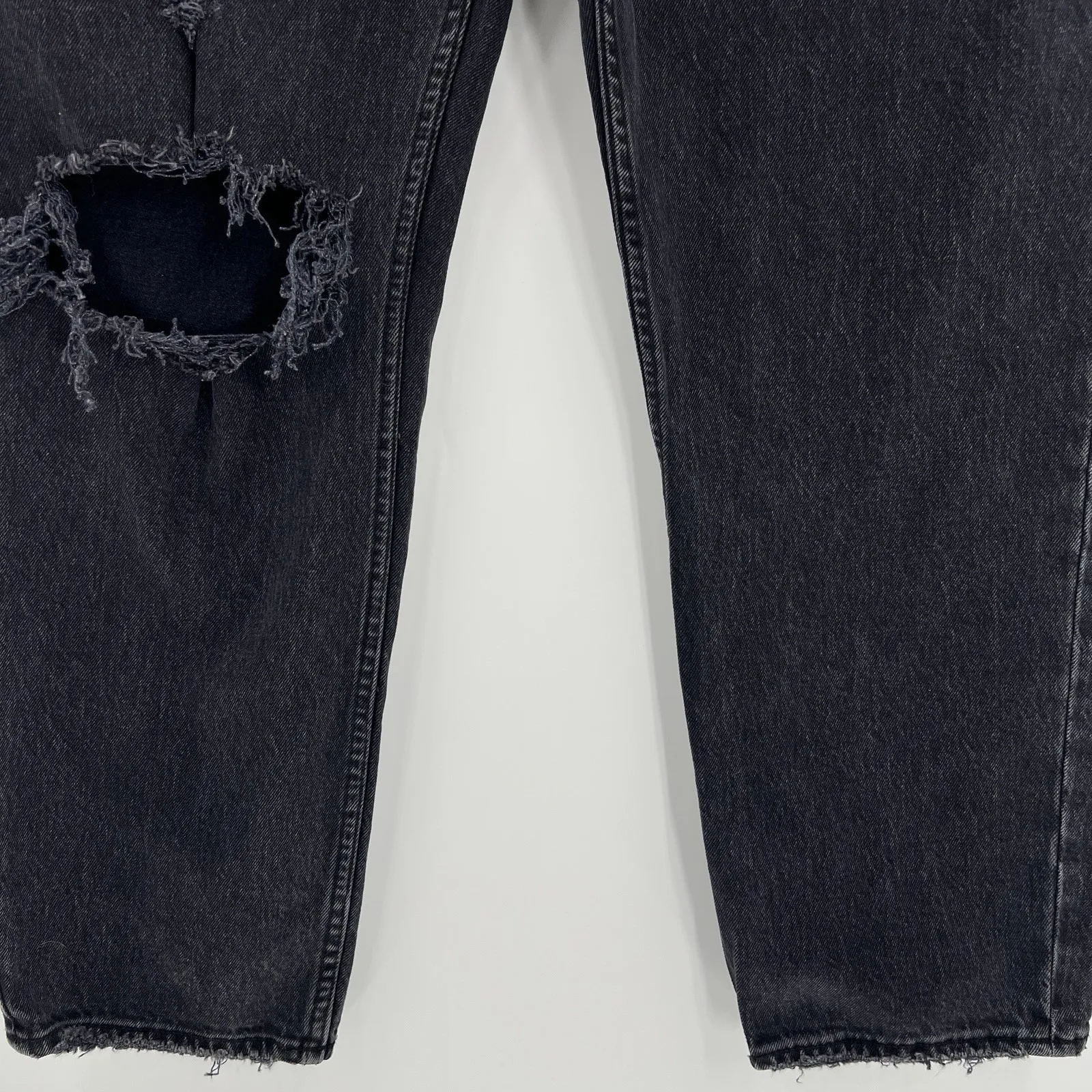 Abercrombie & Fitch The Dad High Rise Curve Love Black Wash Denim Jeans Size 10S - Image 5