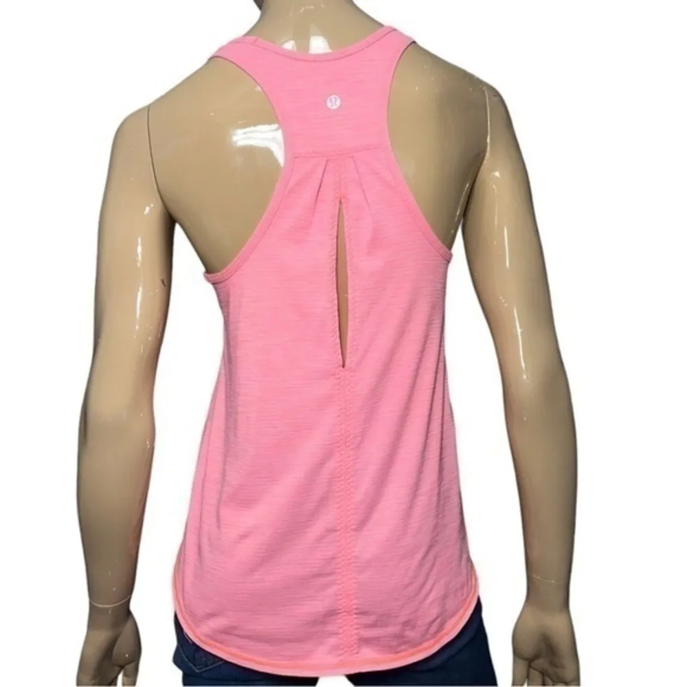 Lululemon 4 Heathered Very Light Flare Orange Salute the Sun Singlet II Tank Top - Image 7